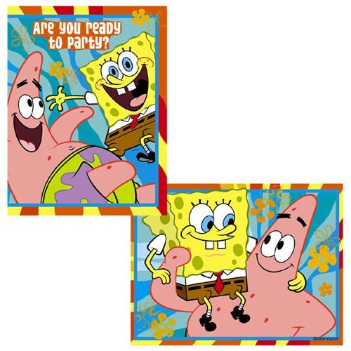 SpongeBob Birthday Invitations, 8ct