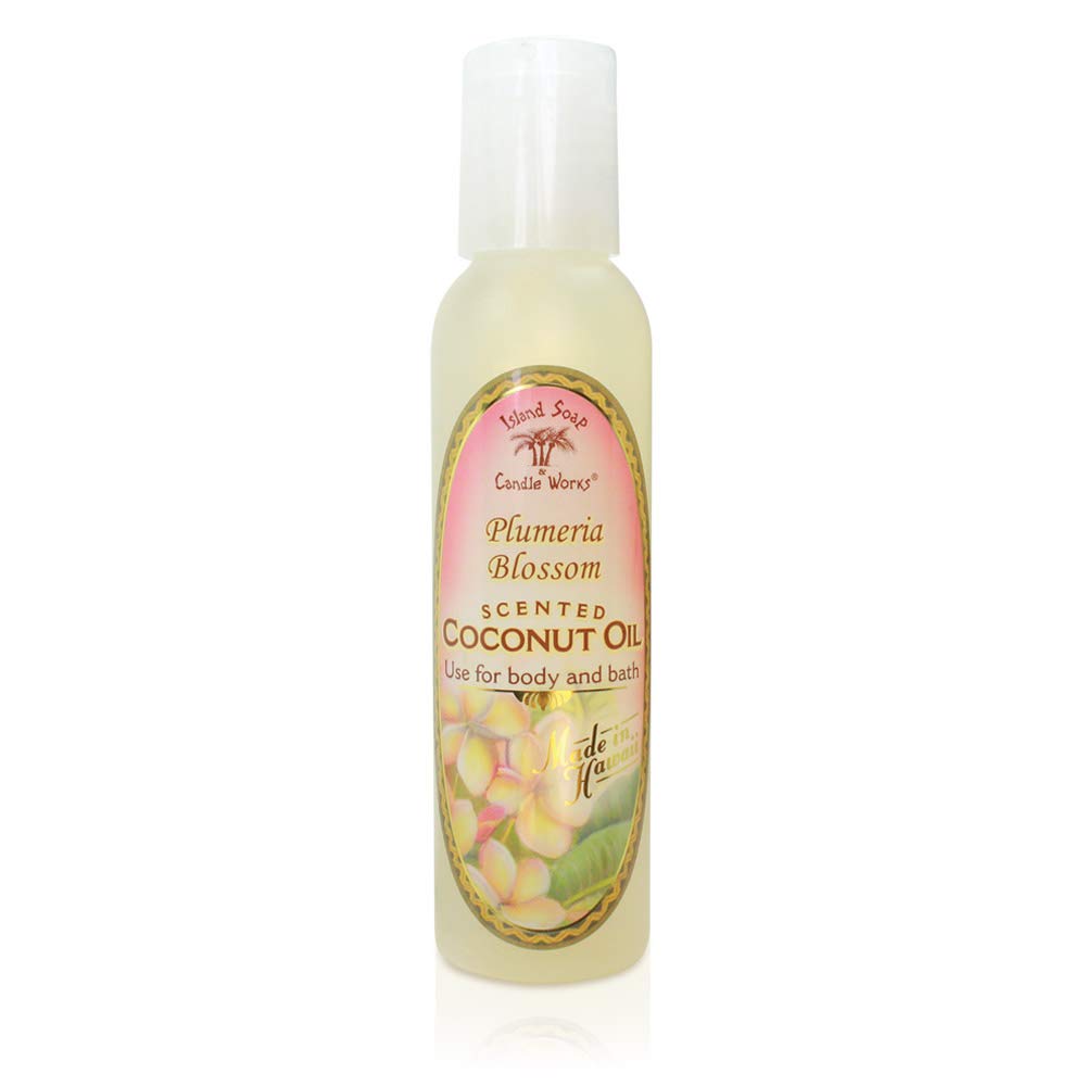 Island Soap & Candle Works Scented Coconut Oil, 4.5oz.,Plumeria