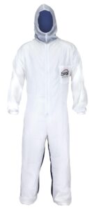 sas safety 6938 moon suit nylon cotton coverall, large, white