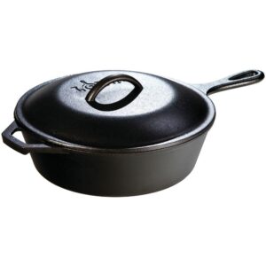 lodge® l10cf3 5 quart cast iron deep skillet with lid