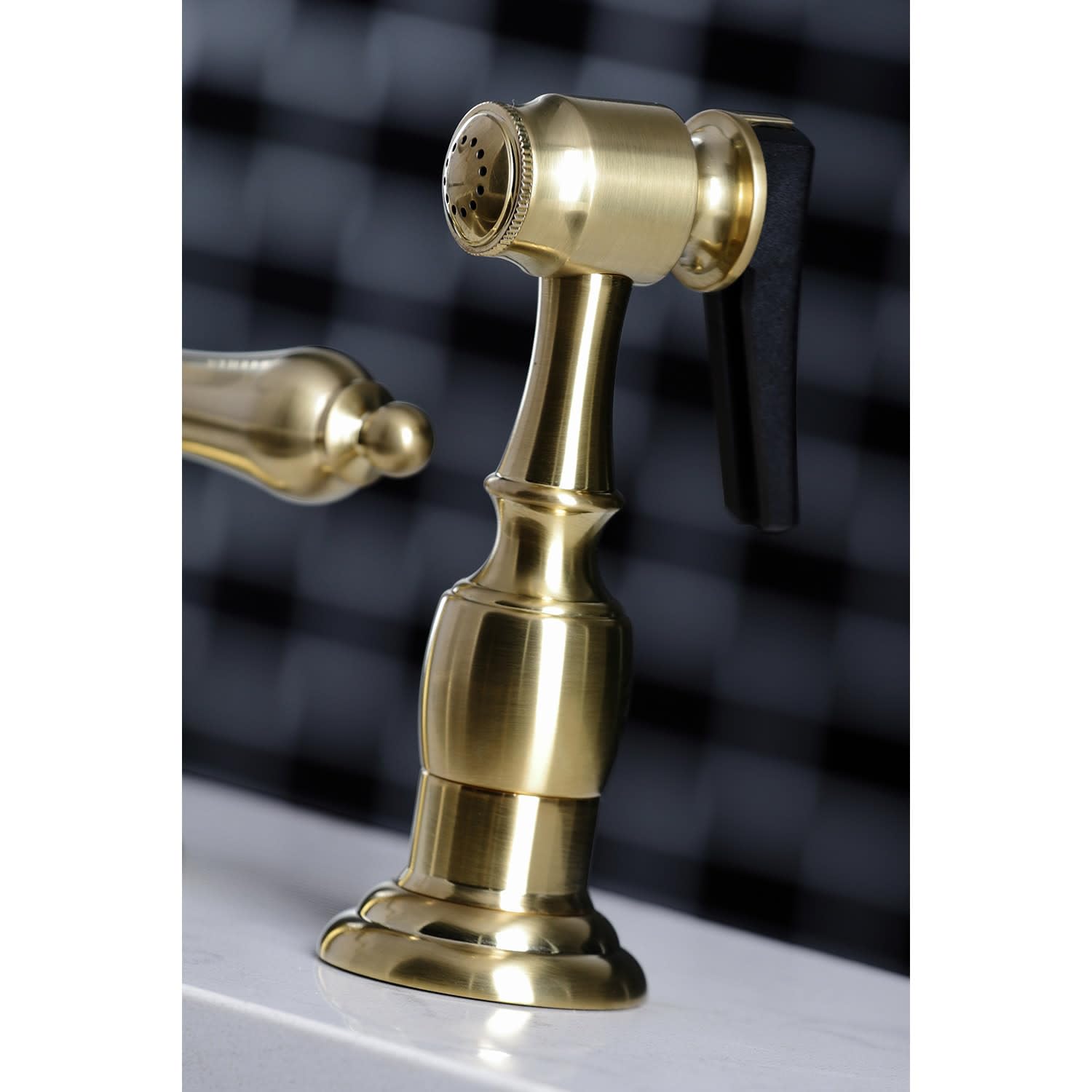 Kingston Brass KB1798ALBS Heritage 8-Inch Centerset Kitchen Faucet, Brushed Nickel