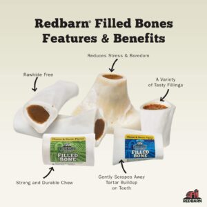 Redbarn Filled Dog Bones (Peanut Butter, Cheese N' Bacon, Beef), Natural Long-Lasting Dental Treats; Suitable for Aggressive Chewers. (Lamb, Large (6") - 1 Bone)