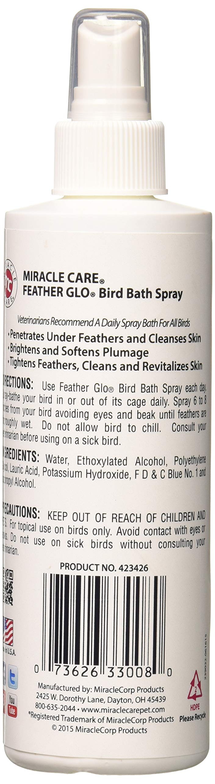 Miracle Care Feather Miracle Care Feather Glo Bird Bath Spray, 8-Ounce