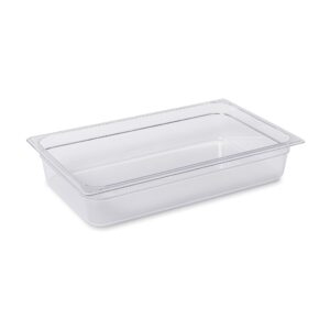 rubbermaid commercial products cold food insert pan for restaurants/kitchens/cafeterias, full size, 4 inches deep, clear (fg131p00clr)