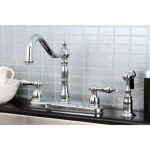 Kingston Brass KB1758ALBS Heritage 8-Inch Centerset Kitchen Faucet, Brushed Nickel