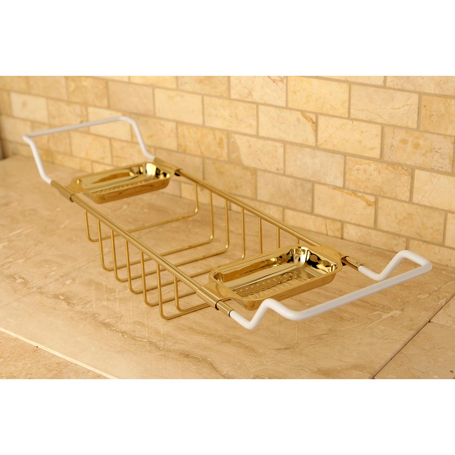 Kingston Brass CC2152 Vintage Bathtub Caddy Tray, 26" to 33" Adjustable Length, Polished Brass