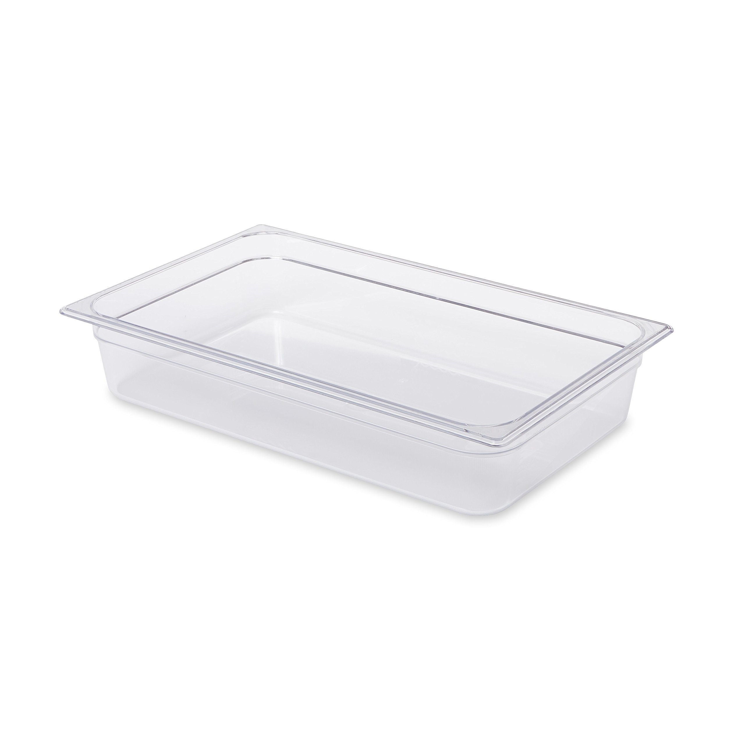 Rubbermaid Commercial Products Cold Food Insert Pan for Restaurants/Kitchens/Cafeterias, Full Size, 4 Inches Deep, Clear (FG131P00CLR)