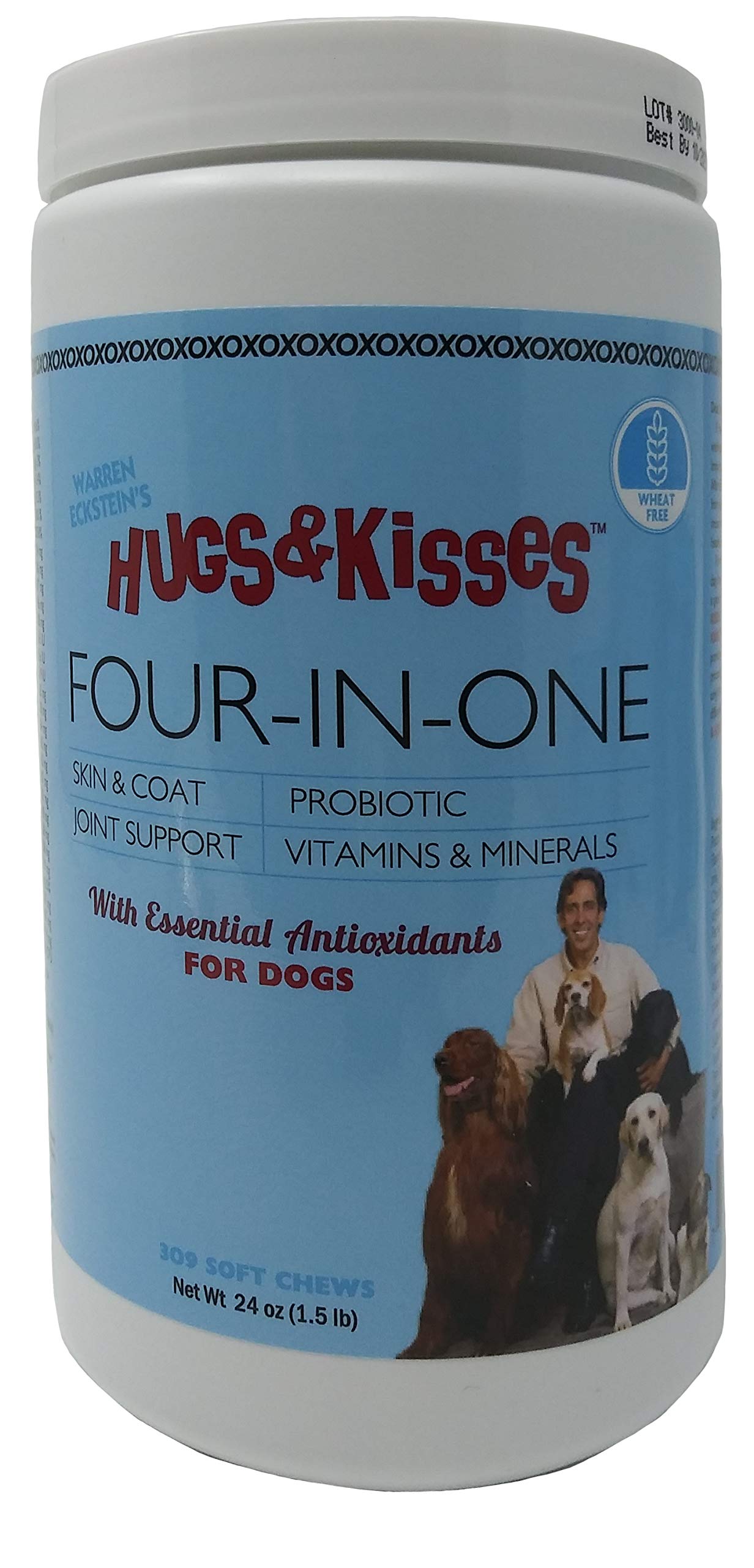 HUGS & KISSES Warren Eckstein's Four-in-One Dog Vitamin Mineral Supplement Treats