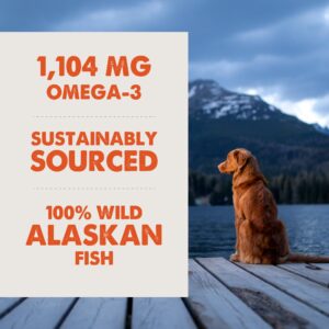 Grizzly Wild Alaskan Salmon Oil Dog Food Supplement Omega 3 Fatty Acids, 8 oz