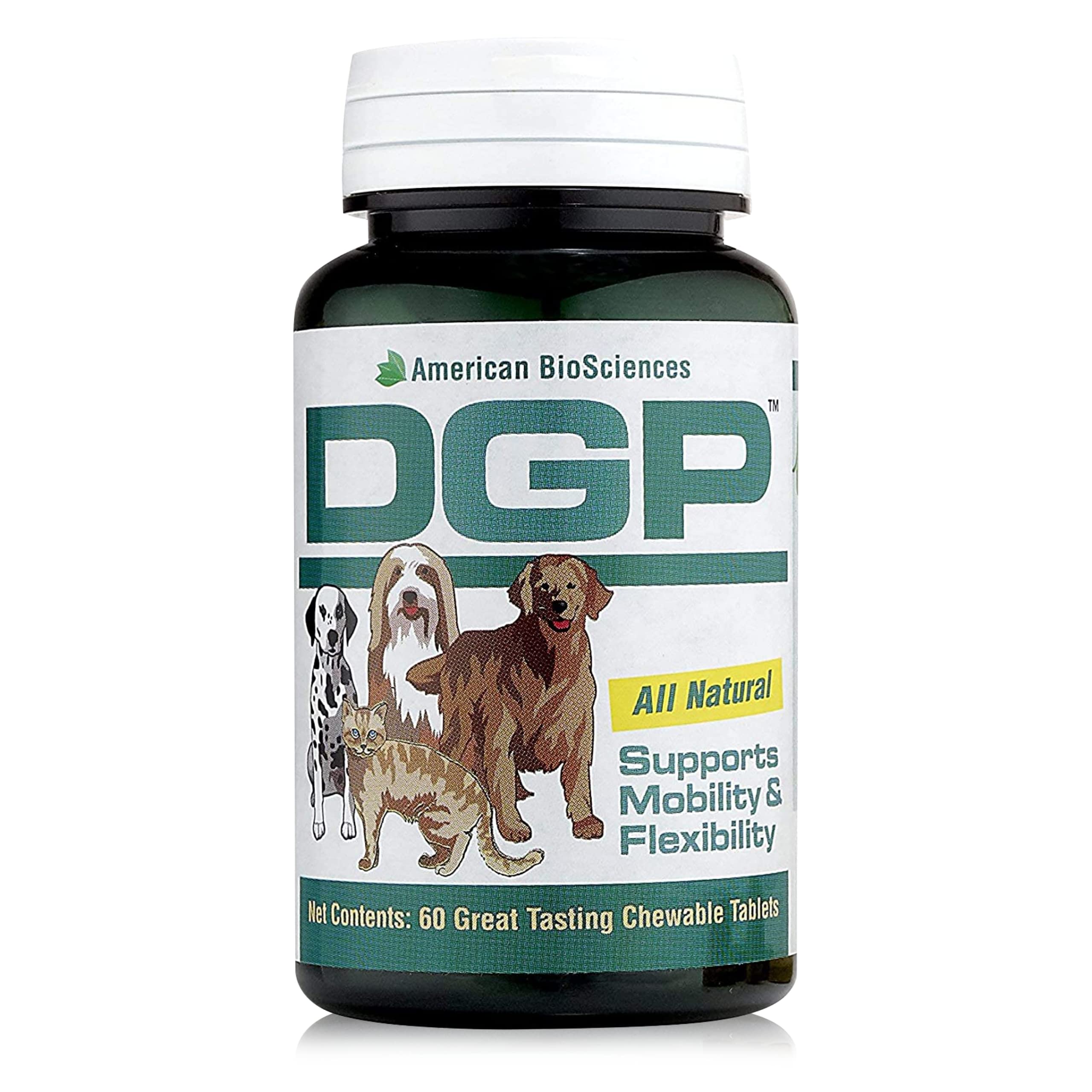 American BioSciences DGP, All-Natural Joint Supplement for Dogs - Joint Support with Turmeric, Boswellia Extract & More - Quick Effect for Immediate Mobility Support - 60 Chewable Pet Tablets