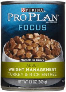 purina pro plan focus turkey rice entree canned weight management adult dog food (12x13oz) packaging may vary