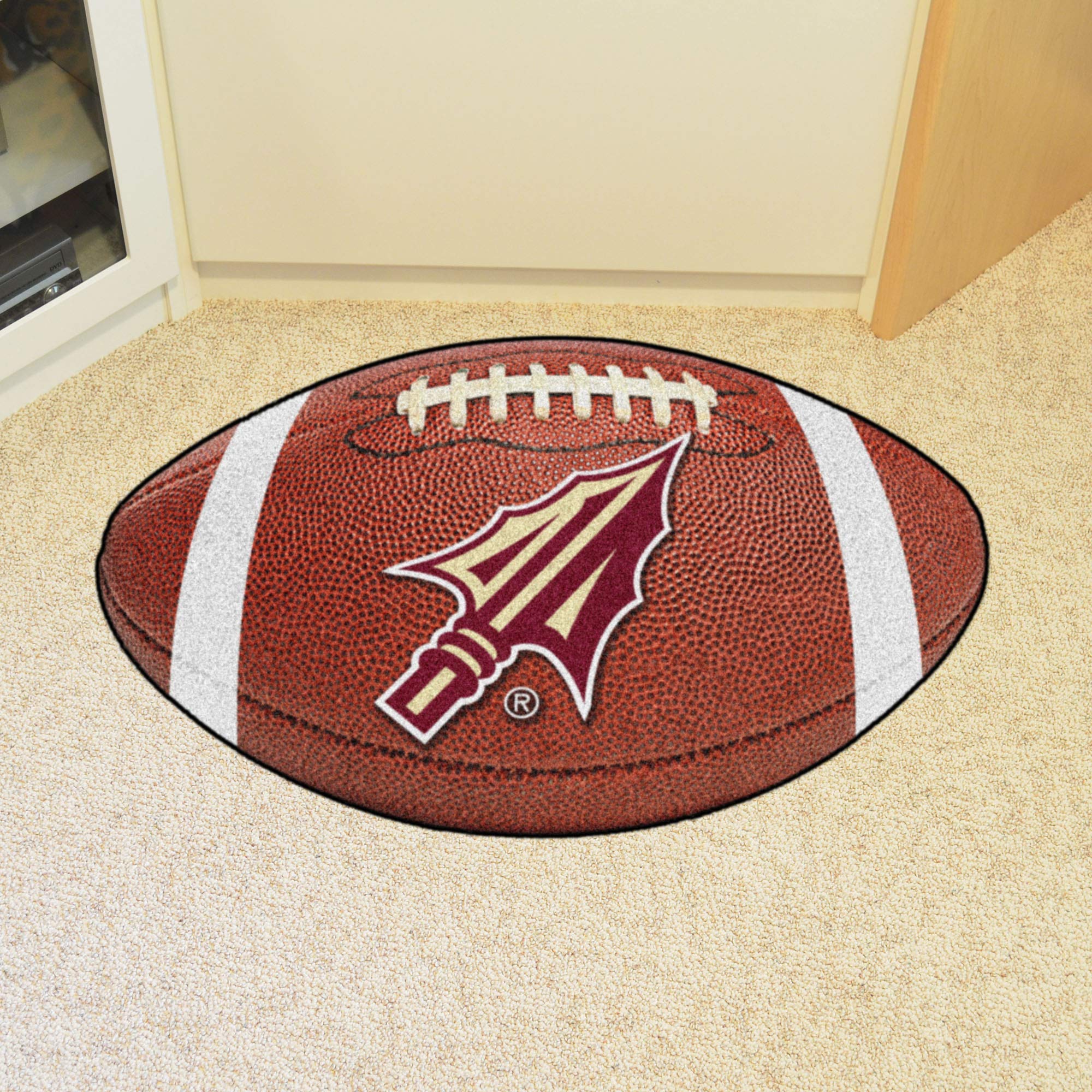 FANMATS 4319 Florida State Seminoles Football Rug - 20.5in. x 32.5in. | Sports Fan Home Decor Rug and Tailgating Mat - Arrow Head Logo, Brown