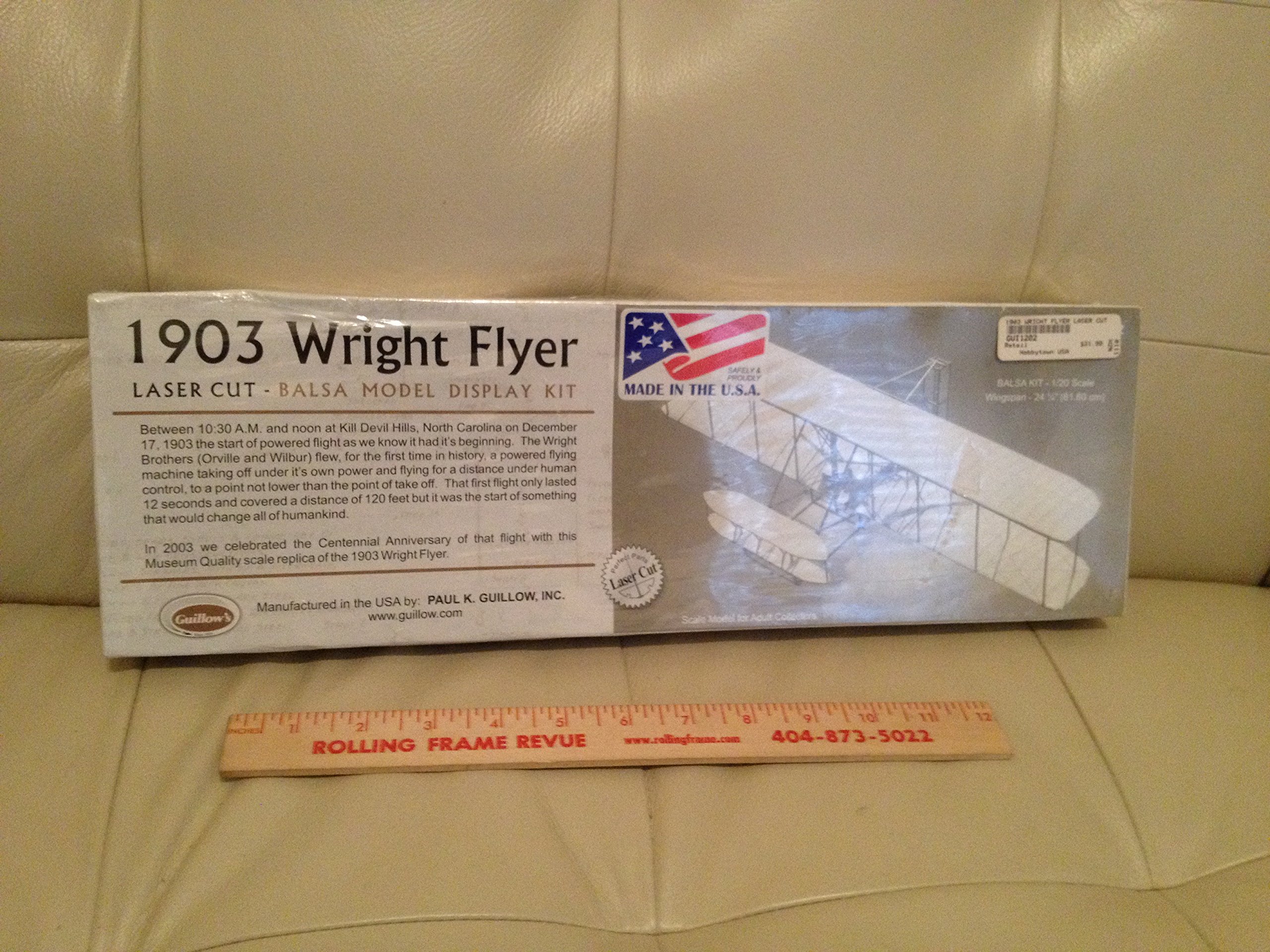 Guillow's 1903 Wright Brother Flyer Laser Cut Model Kit, Small