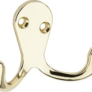 National Hardware N199-224 V163 Double Clothes Hooks in Brass, 2 pack