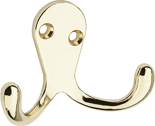 National Hardware N199-224 V163 Double Clothes Hooks in Brass, 2 pack