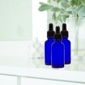 GreenHealth Cobalt Blue Glass Bottles with Droppers, 2 fl oz - Set of 12