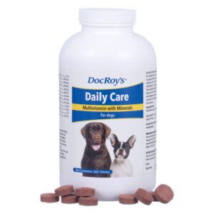 doc roy's daily care multivitamin with minerals for dogs- canine daily health supplement- 365 ct tablets