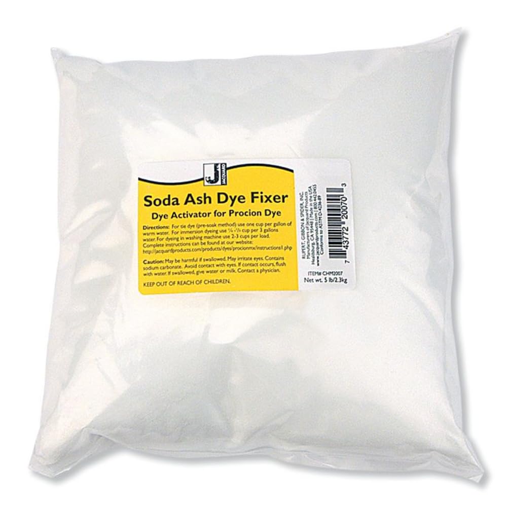 Jacquard Soda Ash Powder - Sodium Carbonate Washing Soda for Laundry & Dye Setting - Tie Dye Soda Ash - 5 lb Bag Soda Ash Dye Fixer - Super Washing Soda for Laundry & Fabric Dyeing