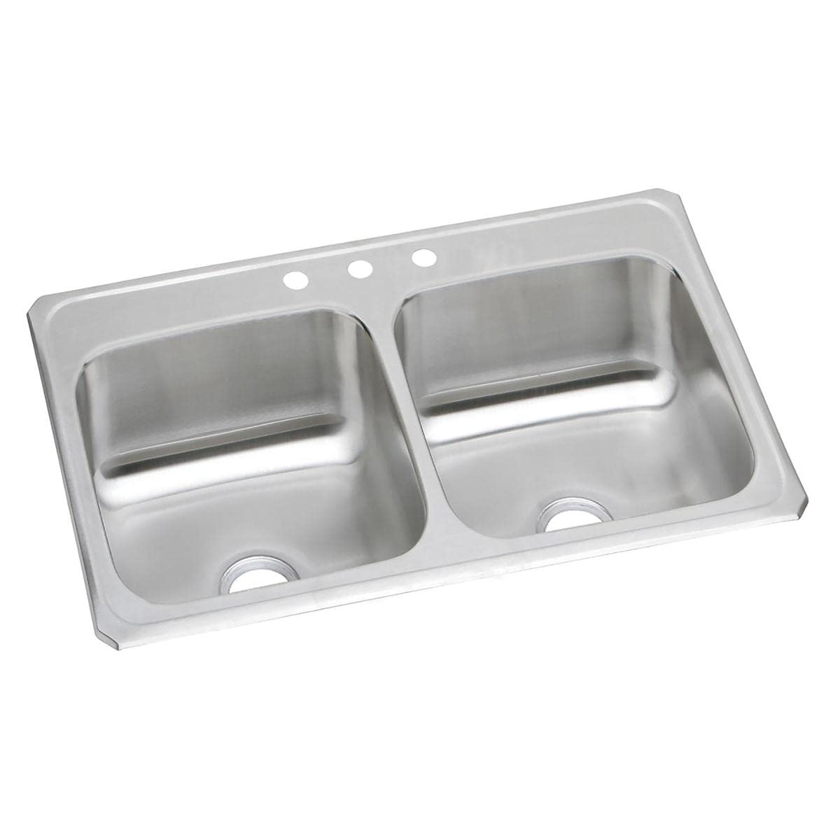 Elkay Celebrity CR33213 Equal Double Bowl Top Mount Stainless Steel Sink