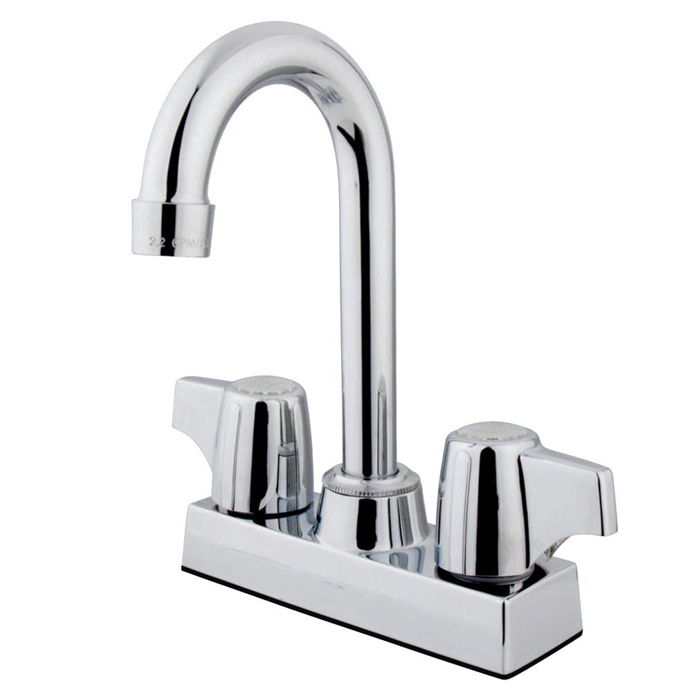 Kingston Brass KB460 Franklin 4-Inch Center Bar Faucet In Canopy Handles, 3-1/2-Inch, Polished Chrome