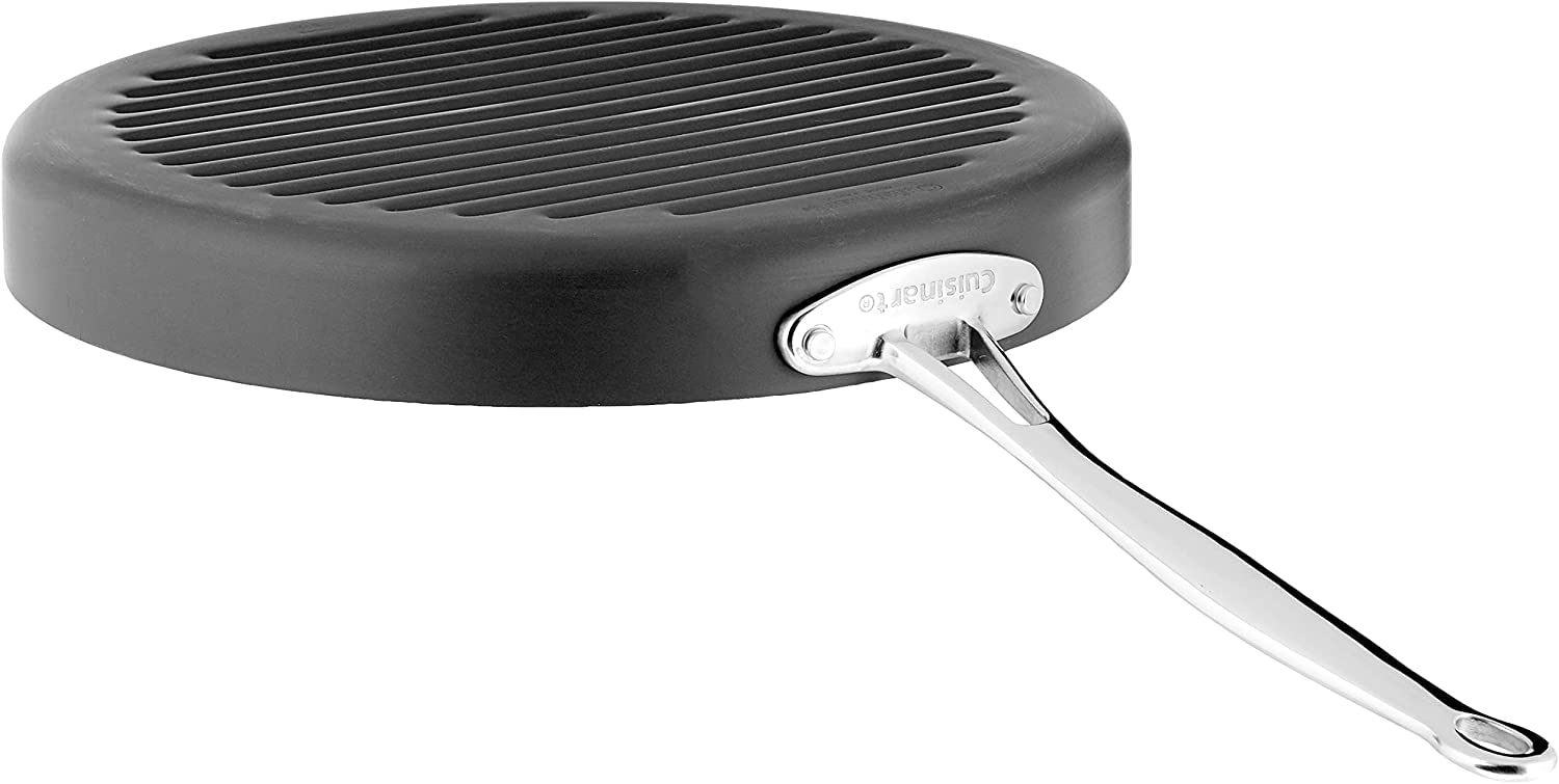 Cuisinart 630-30 Chef's Classic Nonstick Hard-Anodized 12-Inch Round Grill Pan,Black