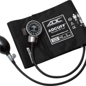 ADC 700-12XBK Diagnostix Model 700 Pocket Aneroid Sphygmomanometer with Adcuff Nylon Blood Pressure Cuff, Large Adult, Black