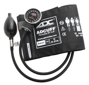 adc 720-11abk diagnostix model 720 premium professional pocket aneroid sphygmomanometer with adcuff nylon blood pressure cuff, adult, black