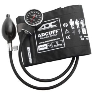 ADC 720-11ABK Diagnostix Model 720 Premium Professional Pocket Aneroid Sphygmomanometer with Adcuff Nylon Blood Pressure Cuff, Adult, Black