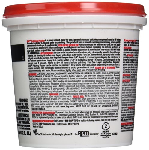 Dap DAP-52084-1 Quart 52084 Patching Plaster, White, 32 FL OZ