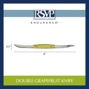 RSVP International Endurance Grapefruit Tool Collection Stainless Steel, Dishwasher Safe, Double Knife