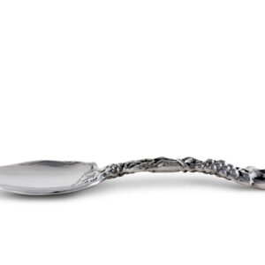 Arthur Court Designs Metal Buffet Serving Spoon in Grape Pattern Sand Casted in Aluminum with Artisan Quality Hand Polished Designer Tarnish-Free 11.5 inch Long