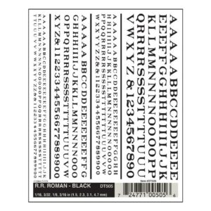 Woodland Scenics R.R. Roman Black Dry Transfer Decals