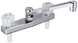 ez-flo non-metallic kitchen sink faucet with 2 handles, chrome, 10122