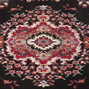 Home Dynamix Premium Sakarya Traditional Medallion Border Area Rug, Black, 7'8"x10'7" Rectangle