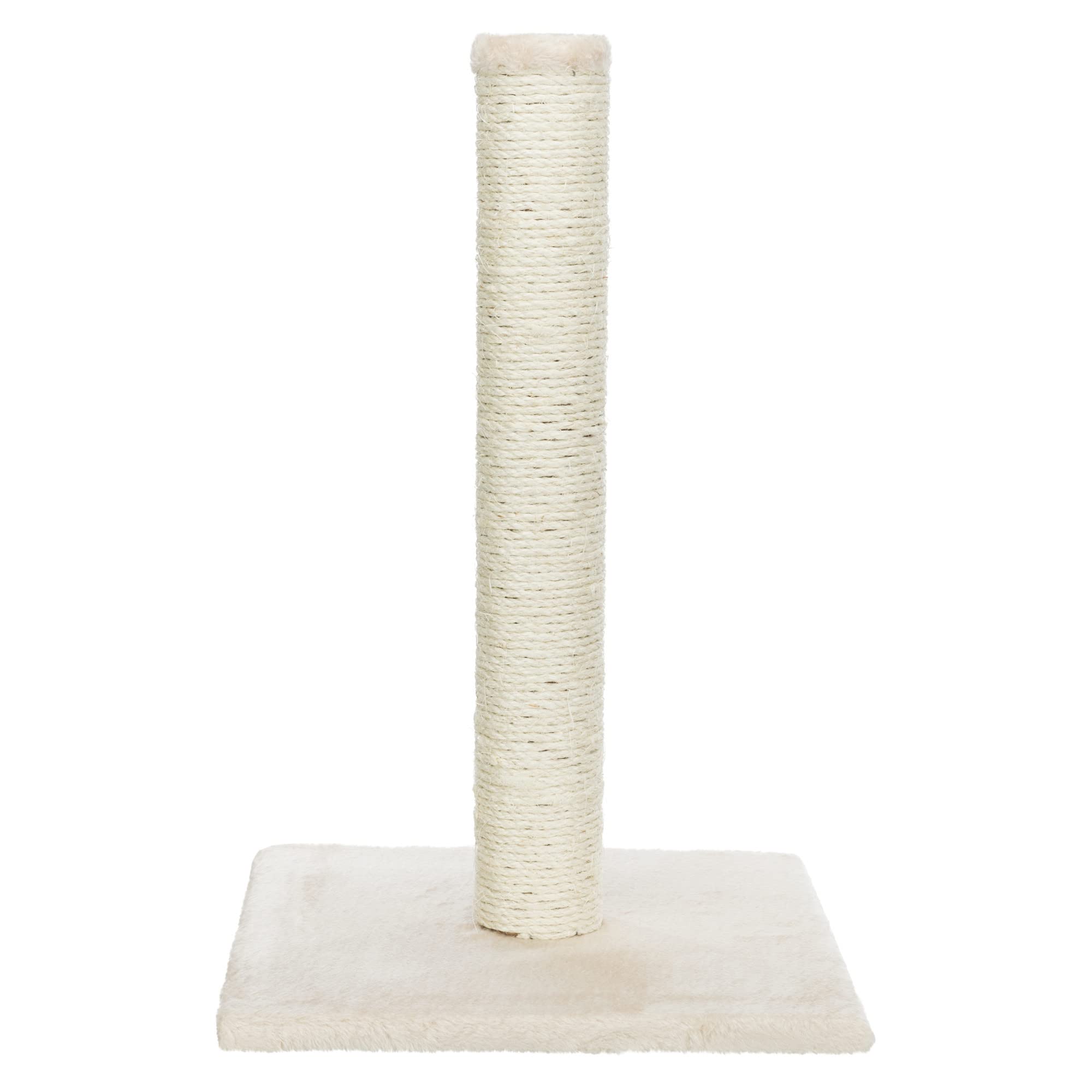 TRIXIE Parla Cat Scratching Post 24.4 Inch - Cat Scratcher with Soft Fabric Covering Base and Durable Sisal Rope - in Beige