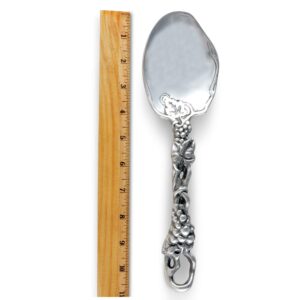 Arthur Court Designs Metal Buffet Serving Spoon in Grape Pattern Sand Casted in Aluminum with Artisan Quality Hand Polished Designer Tarnish-Free 11.5 inch Long