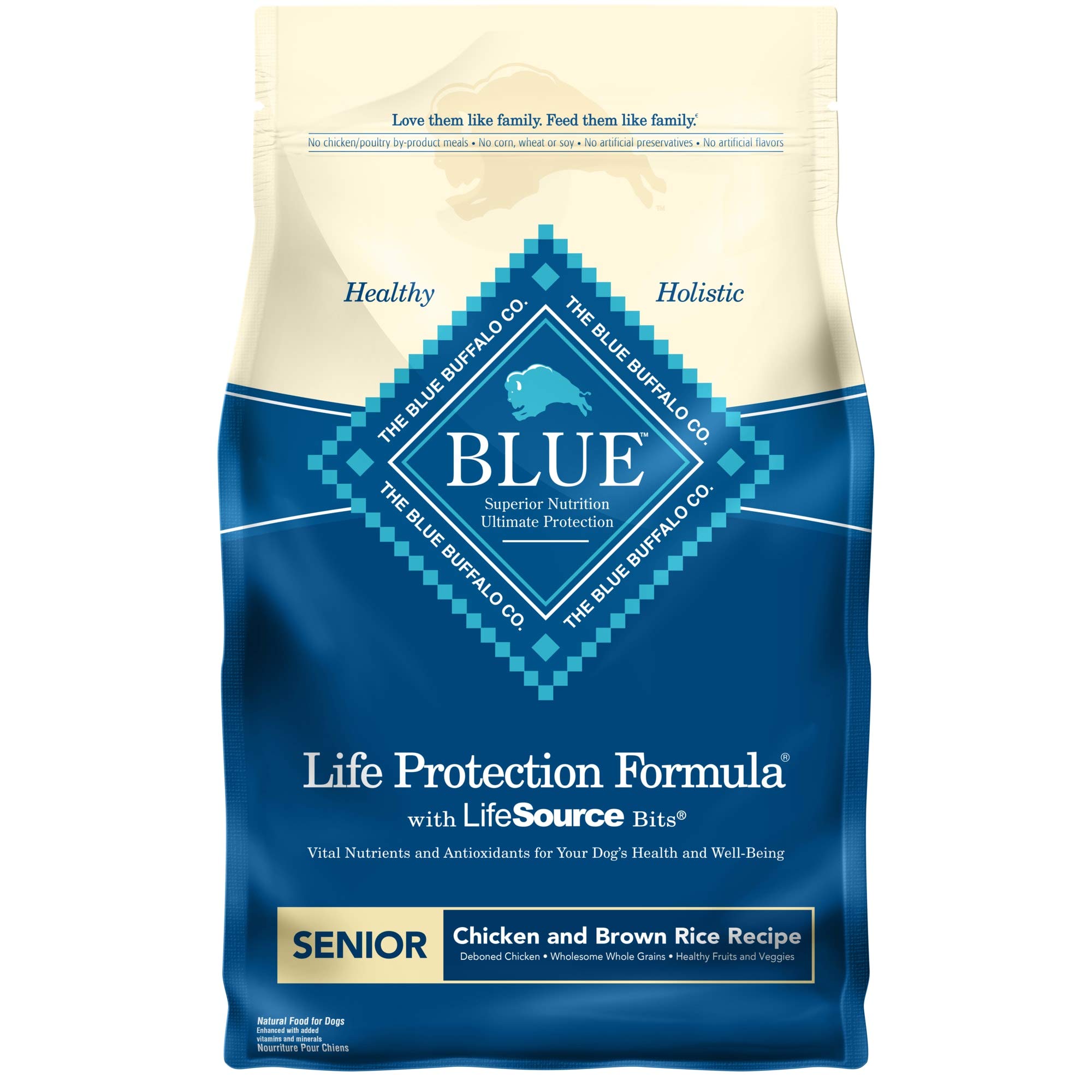 Blue Buffalo Life Protection Formula Natural Senior Dry Dog Food, Chicken and Brown Rice 6-lb