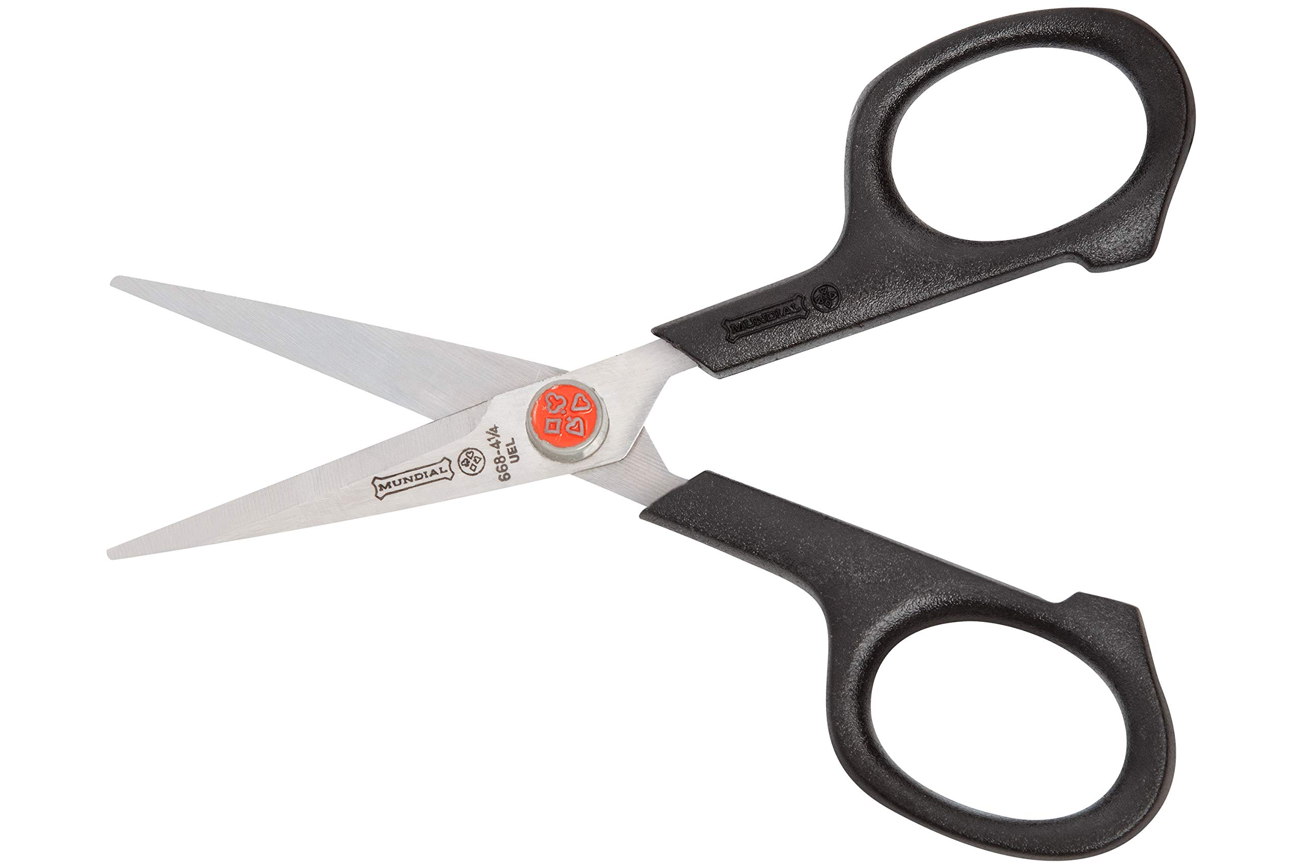 Mundial Red Dot Embroidery Scissors 4.25", Knife Edge