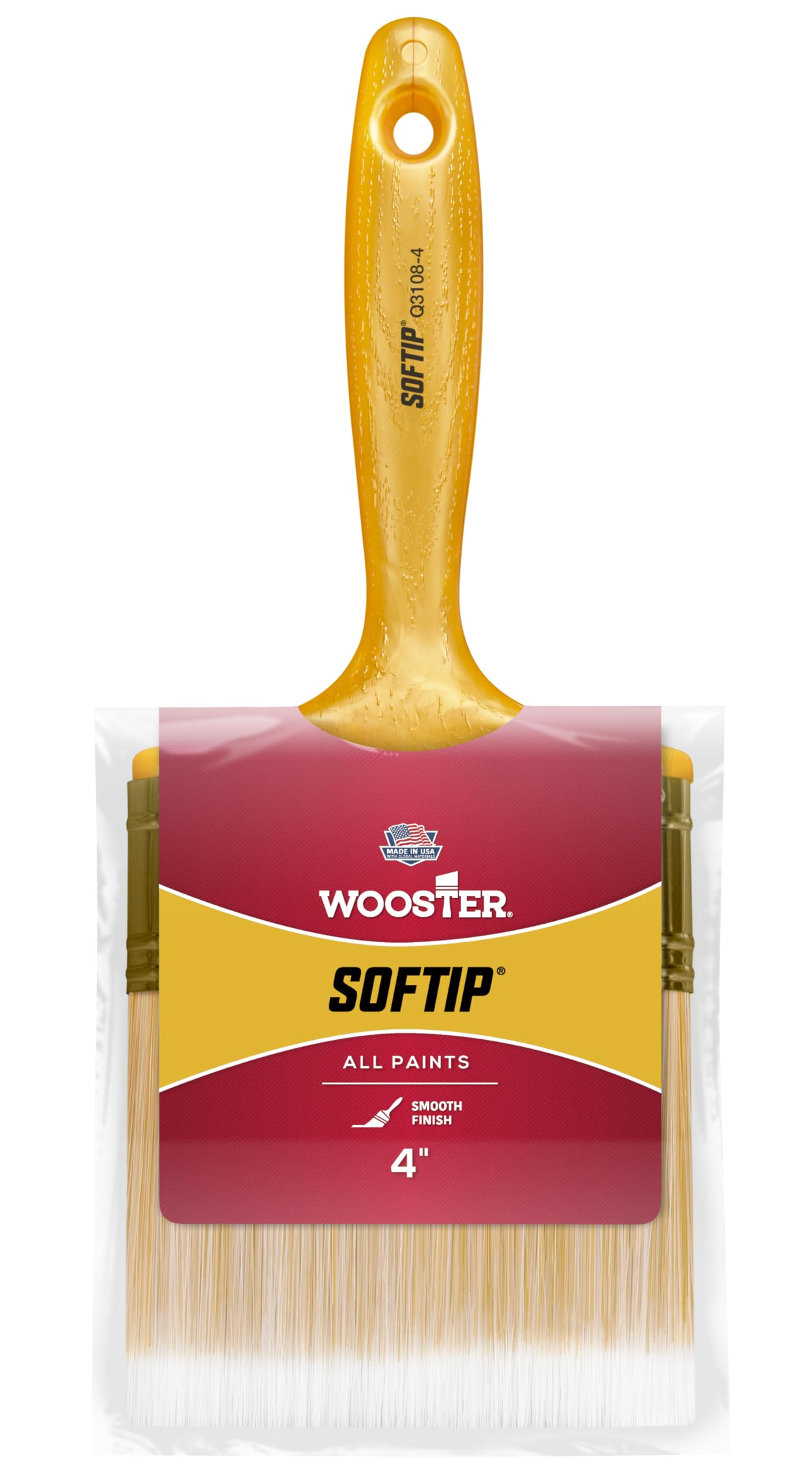 Wooster Brush Q3108-4 Paintbrush Softip, 4 inches, White