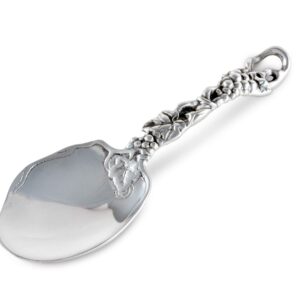 Arthur Court Designs Metal Buffet Serving Spoon in Grape Pattern Sand Casted in Aluminum with Artisan Quality Hand Polished Designer Tarnish-Free 11.5 inch Long