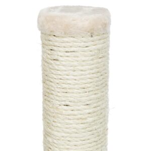 TRIXIE Parla Cat Scratching Post 24.4 Inch - Cat Scratcher with Soft Fabric Covering Base and Durable Sisal Rope - in Beige