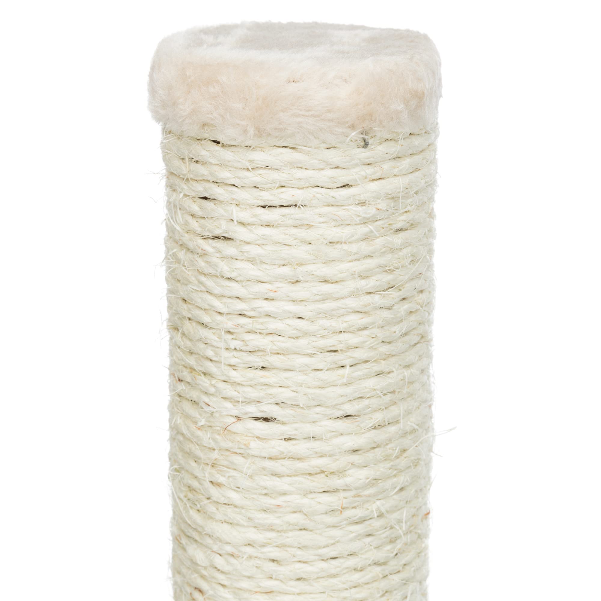 TRIXIE Parla Cat Scratching Post 24.4 Inch - Cat Scratcher with Soft Fabric Covering Base and Durable Sisal Rope - in Beige