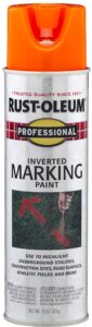 rust-oleum 2554 professional inverted marking spray paint, fluorescent orange, 15-ounce