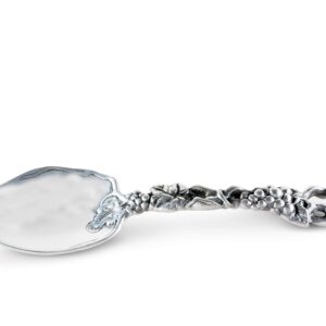 Arthur Court Designs Metal Buffet Serving Spoon in Grape Pattern Sand Casted in Aluminum with Artisan Quality Hand Polished Designer Tarnish-Free 11.5 inch Long