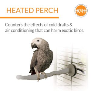 K&H Pet Products Thermo-Perch Heated Bird Perch Gray Small 1 X 10.5 Inches