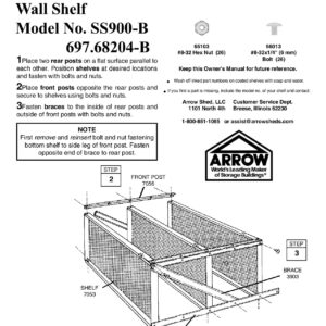 Arrow Shed SS900 Three Tier Shelf Kit