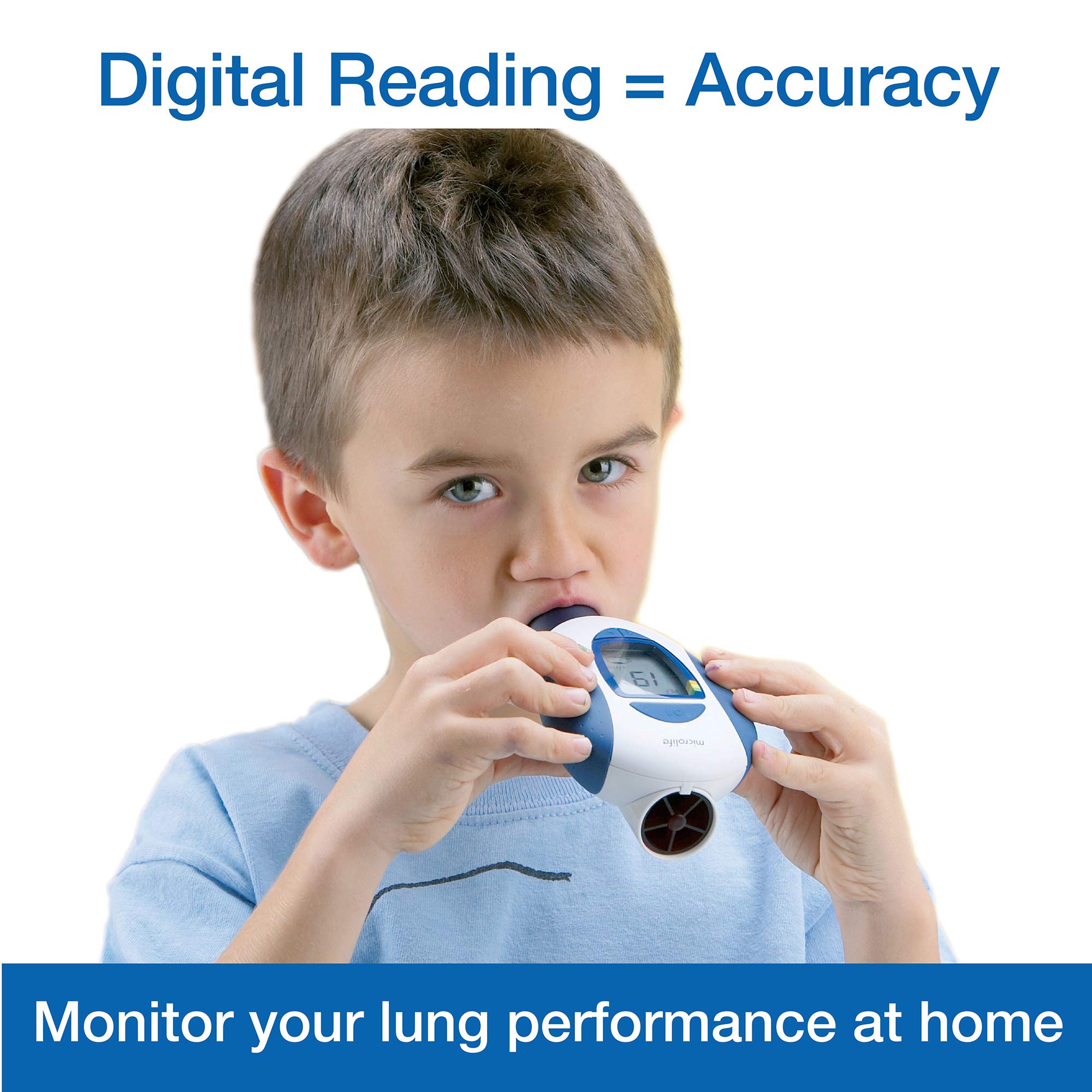 Microlife Digital Peak Flow Meter Tests PEF / FEV1 / Early Detection of Asthma Attacks | Spirometer for Kids & Adults | Perfect for Monitoring Asthma, COPD & other Lung Conditions at Home or On-the-Go