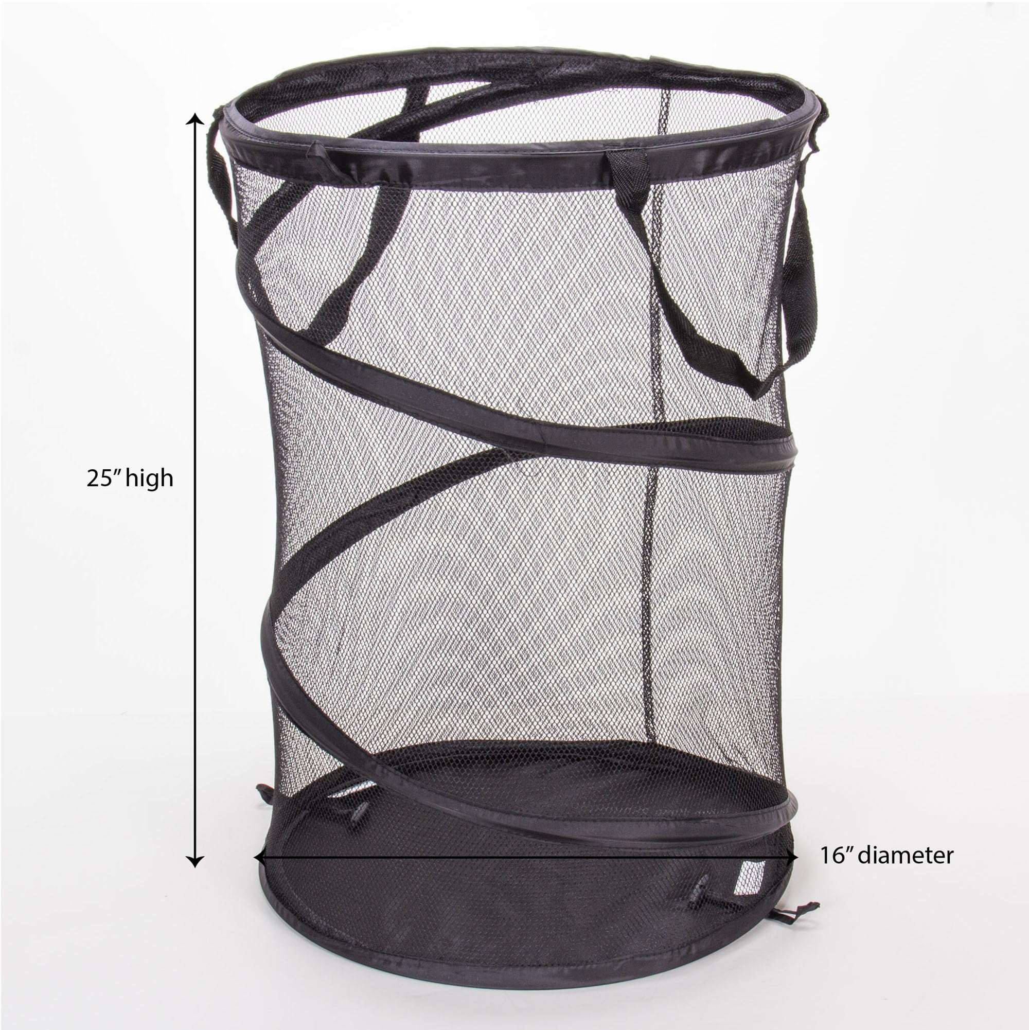 Household Essentials 2026 Pop-Up Collapsible Mesh Laundry Hamper | Black, 25" H