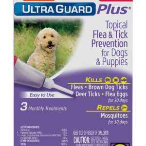 Hartz UltraGuard Plus Topical Flea & Tick Prevention for Dogs and Puppies - 15-30 lbs, 3 Monthly Treatments