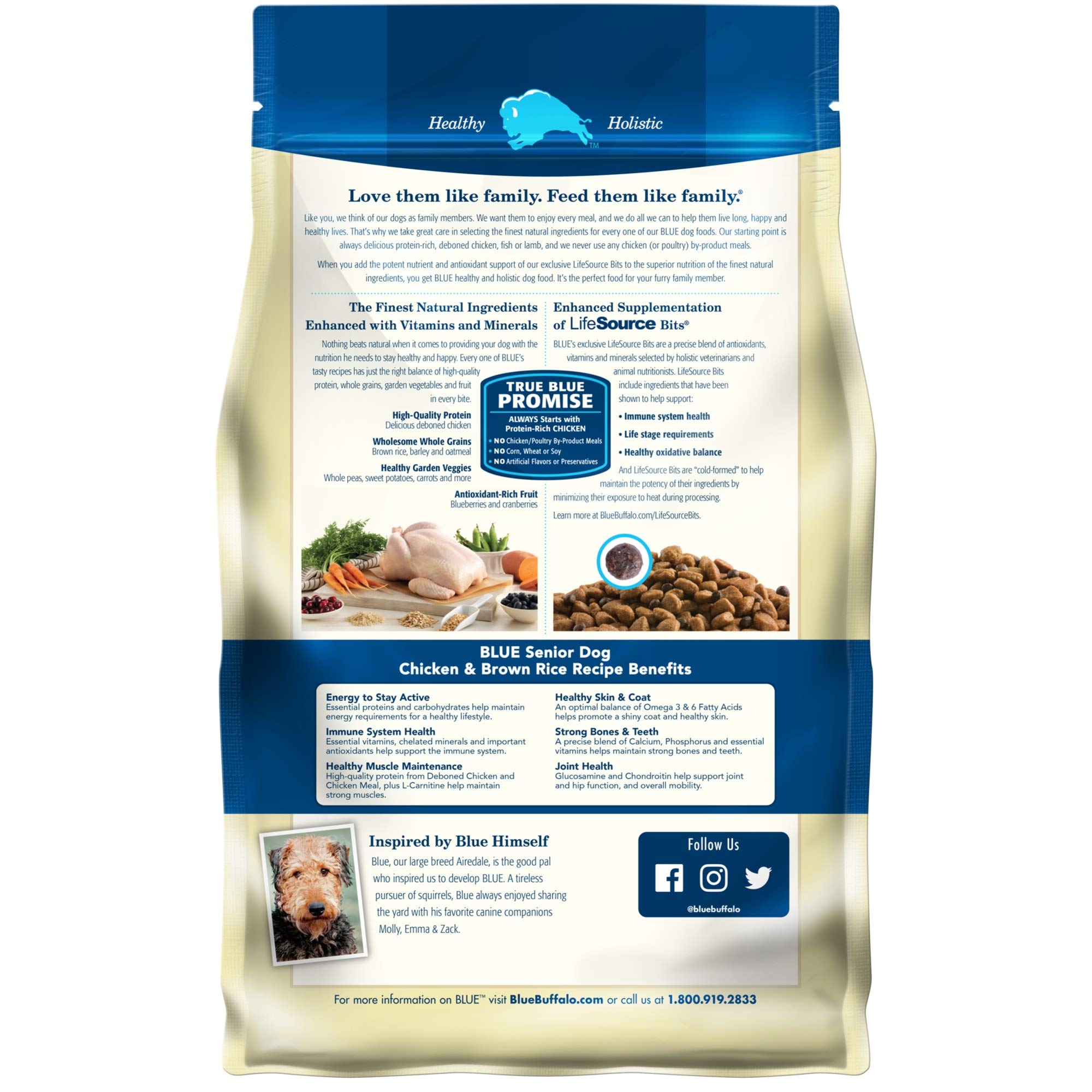 Blue Buffalo Life Protection Formula Natural Senior Dry Dog Food, Chicken and Brown Rice 6-lb